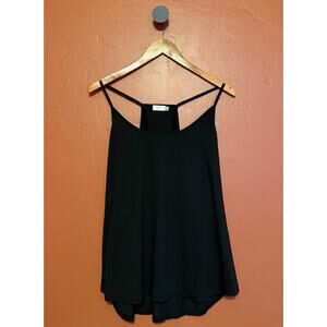 Tobrief Solid Black Racerback Tank Top